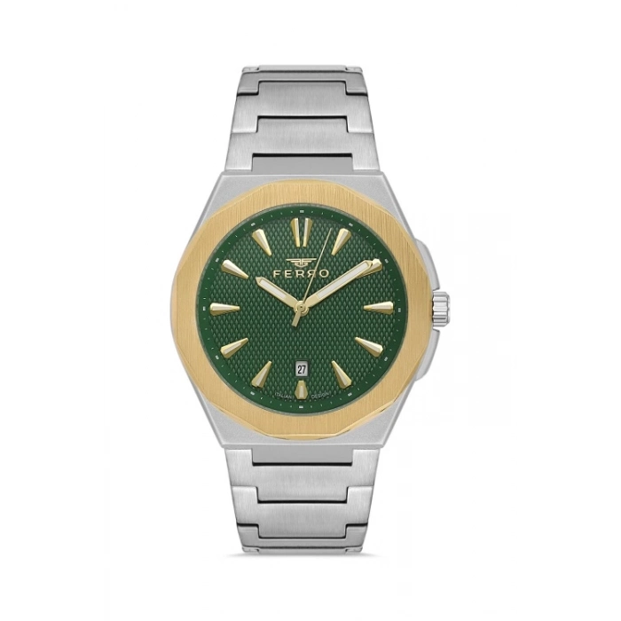 Ferro Sarı ve Gümüş Çelik Kordon Erkek Kol Saati F11498AWT-D6 3 ATM Su Geçirmez 2 Yıl Garantili