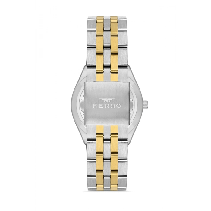 Ferro Sarı ve Gümüş Çelik Kordon Erkek Kol Saati F11569AWT-D6 3ATM Su Geçirmez 2 Yıl Garantili