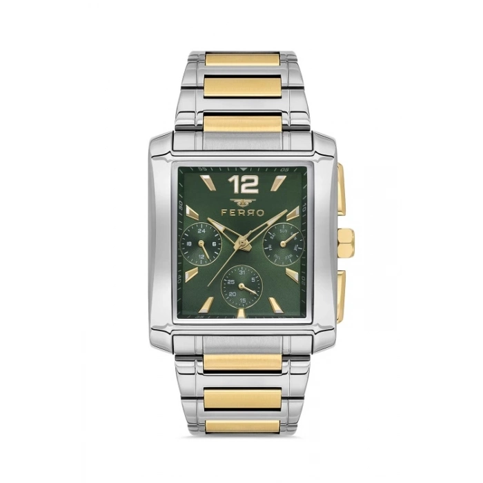 Ferro Sarı ve Gümüş Çelik Kordon Erkek Kol Saati FM11465AWT-D6 Fonksiyonları Aktif 3ATM Su Geçirmez
