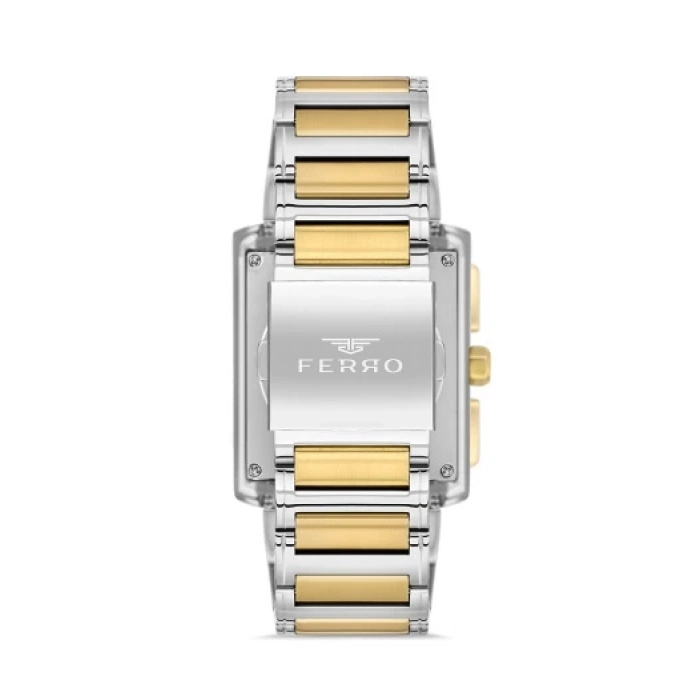 Ferro Sarı ve Gümüş Çelik Kordon Erkek Kol Saati FM11465AWT-D6 Fonksiyonları Aktif 3ATM Su Geçirmez