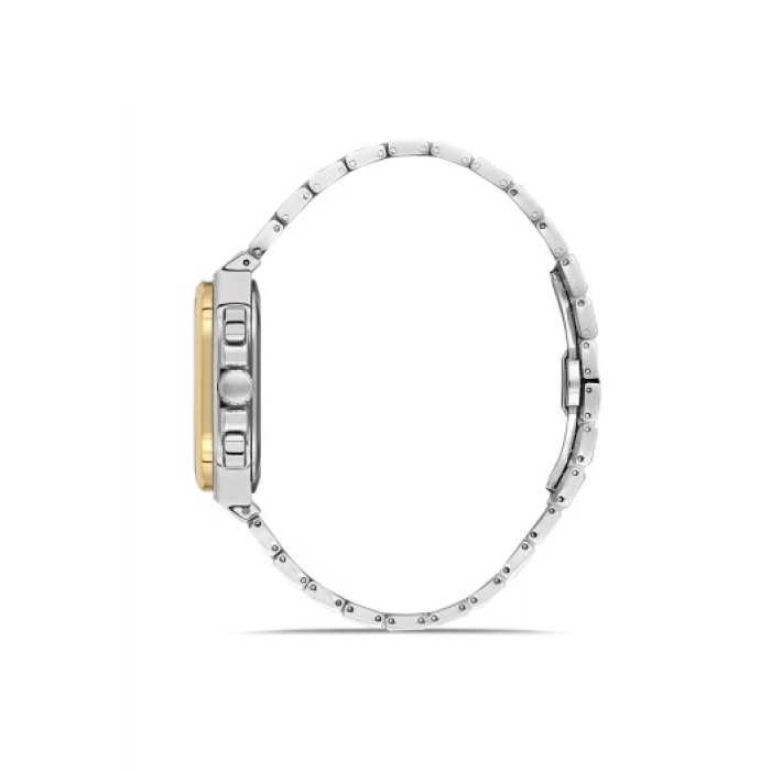 Ferro Sarı ve Gümüş Çelik Kordon Erkek Kol Saati FM11497AWT-D6 Fonksiyonları Aktif 3ATM Su Geçirmez