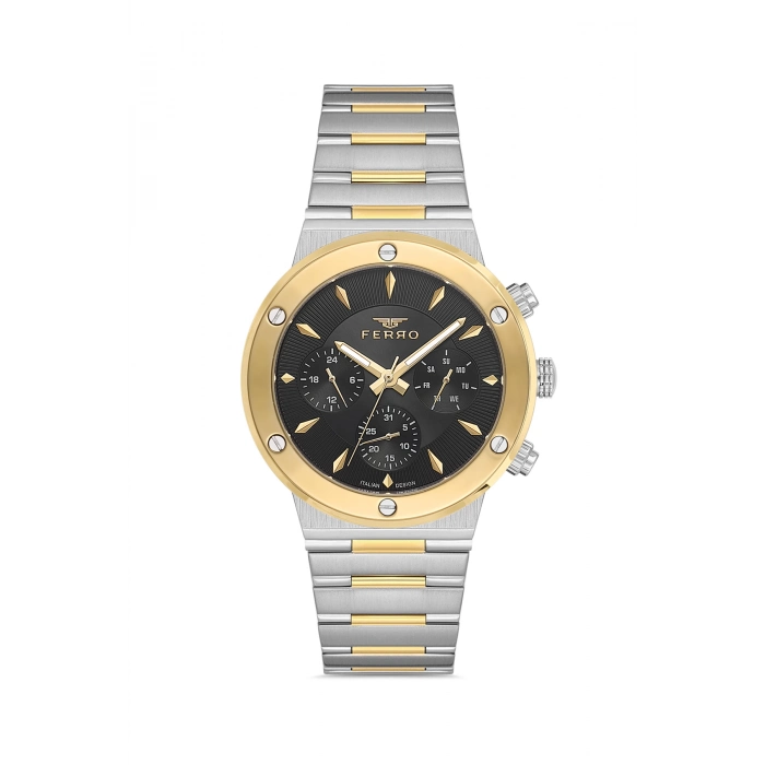 Ferro Sarı ve Gümüş Çelik Kordon Erkek Kol Saati FM11521AWT-D2