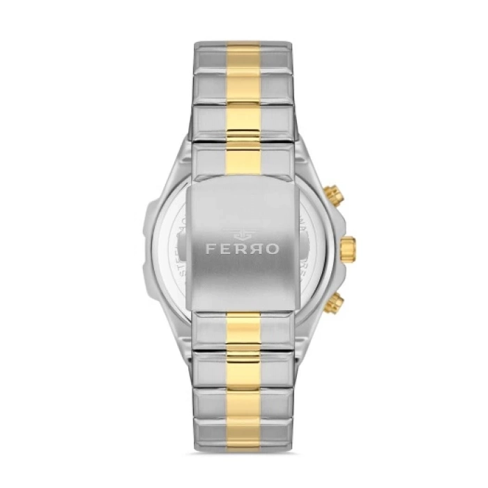 Ferro Yellow and Silver Steel Strap Mens Wristwatch FM31356A-D