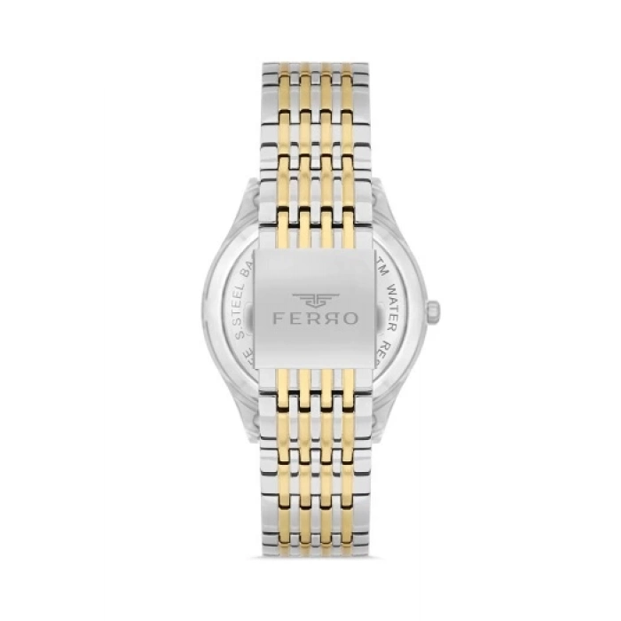 Ferro Sarı ve Gümüş Çelik Kordon Erkek Kol Saati FM31440A-D Otomatik Makine 3 ATM Su Geçirmez