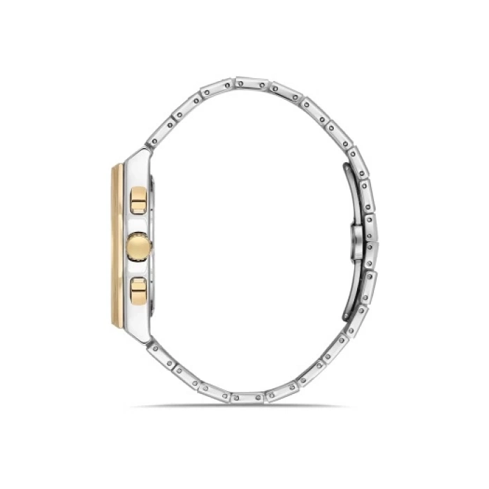 Ferro Sarı ve Gümüş Çelik Kordon Erkek Kol Saati FM40132A-D6 Tüm Fonksiyonlar Aktif 3ATM Su Geçirmez