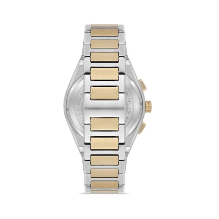 Ferro Sarı ve Gümüş Çelik Kordon Erkek Kol Saati FM40132A-D6 Tüm Fonksiyonlar Aktif 3ATM Su Geçirmez