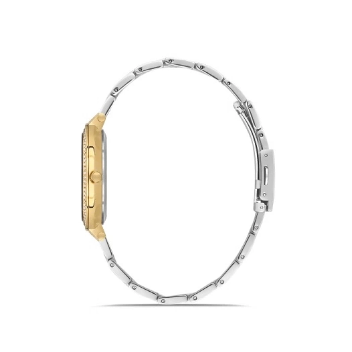 Ferro Yellow and Silver Steel Strap Womens Wristwatch FL21449A-D