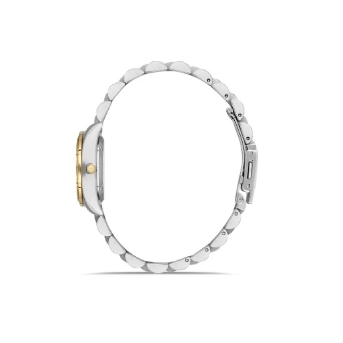 Ferro Sarı ve Gümüş Çelik Kordon Kadın Kol Saati FL21450A-D4 3ATM Su Geçirmez 2 Yıl Garantili