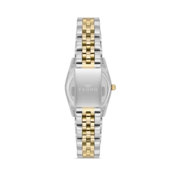 Ferro Sarı ve Gümüş Çelik Kordon Kadın Kol Saati FL21450A-D4 3ATM Su Geçirmez 2 Yıl Garantili