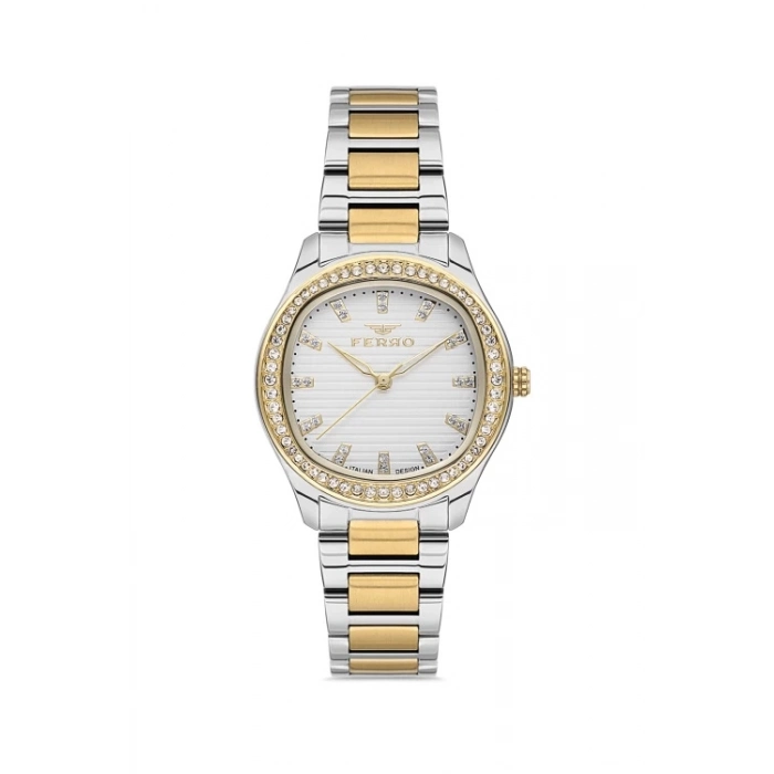 Ferro Sarı ve Gumus Celik Kordon KADIN Kol Saati FL21473A-D