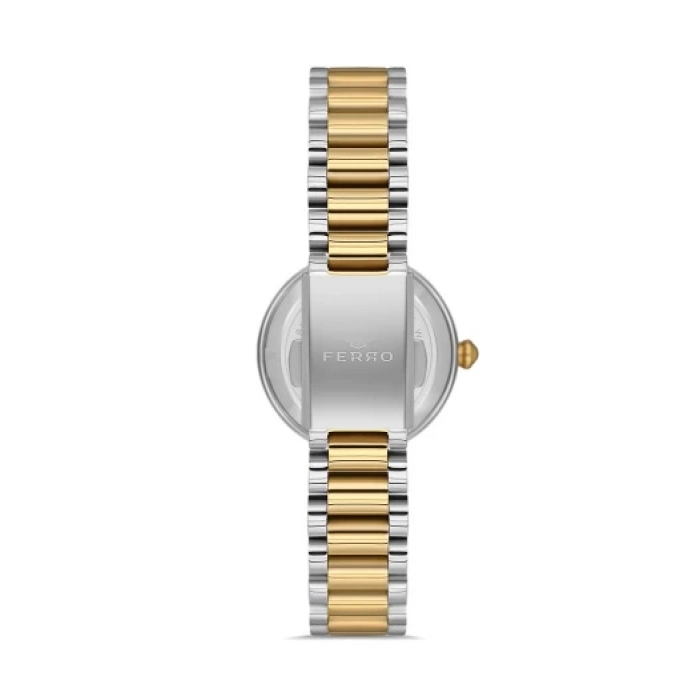 Ferro Sarı ve Gümüş Çelik Kordon Kadın Kol Saati FL21493A-D 3ATM Su Geçirmez 2 Yıl Garantili