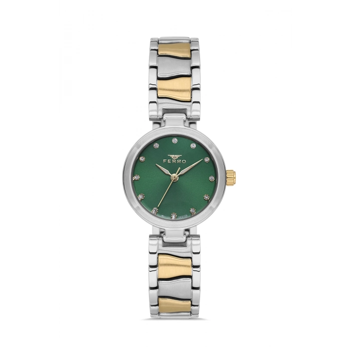 Ferro Sarı ve Gümüş Çelik Kordon Kadın Kol Saati FL21617AWT-D6 3ATM Su Geçirmez 2 Yıl Garantili