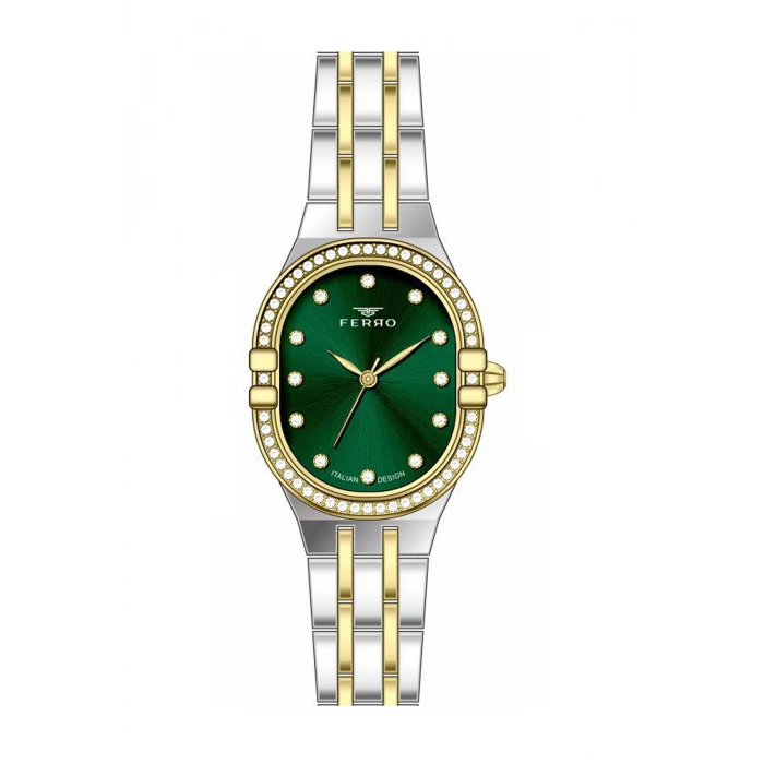 Ferro Sarı ve Gümüş Çelik Kordon Kadın Kol Saati FL21645A-D6 3ATM Su Geçirmez 2 Yıl Garantili