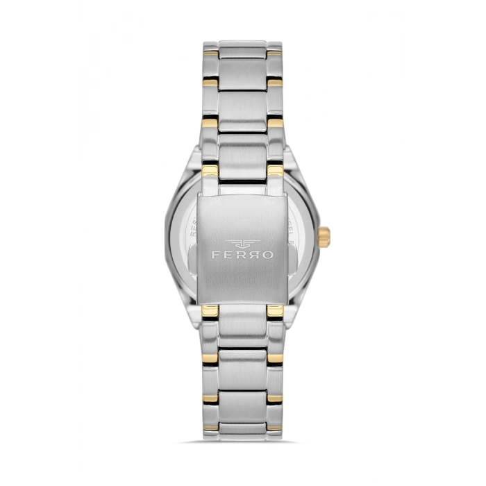Ferro Sarı ve Gümüş Çelik Kordon Kadın Kol Saati FL40134A-D6 3ATM Su Geçirmez 2 Yıl Garantili