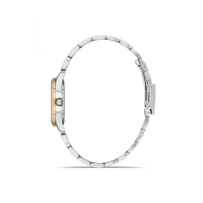 Ferro Sarı ve Gümüş Çelik Kordon Kadın Kol Saati FL40141A-D6 3ATM Su Geçirmez 2 Yıl Garantili