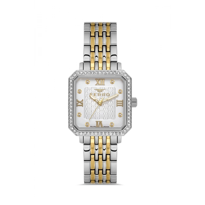 Ferro Sarı ve Gümüş Çelik Kordon Kadın Kol Saati FL40142A-D 3ATM Su Geçirmez 2 Yıl Garantili