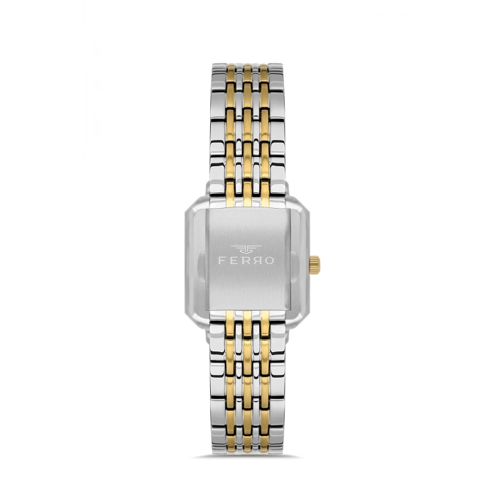 Ferro Sarı ve Gümüş Çelik Kordon Kadın Kol Saati FL40142A-D 3ATM Su Geçirmez 2 Yıl Garantili