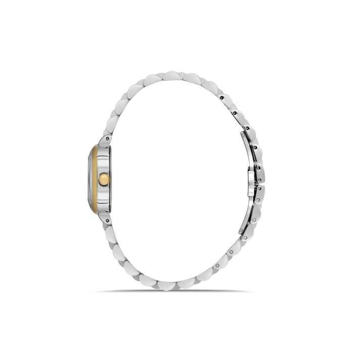 Ferro Sarı ve Gümüş Çelik Kordon Kadın Kol Saati FL43028A-D 3ATM Su Geçirmez 2 Yıl Garantili