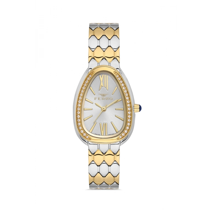 Ferro Sarı ve Gümüş Çelik Kordon Kadın Kol Saati FL43033A-D 3ATM Su Geçirmez 2 Yıl Garantili