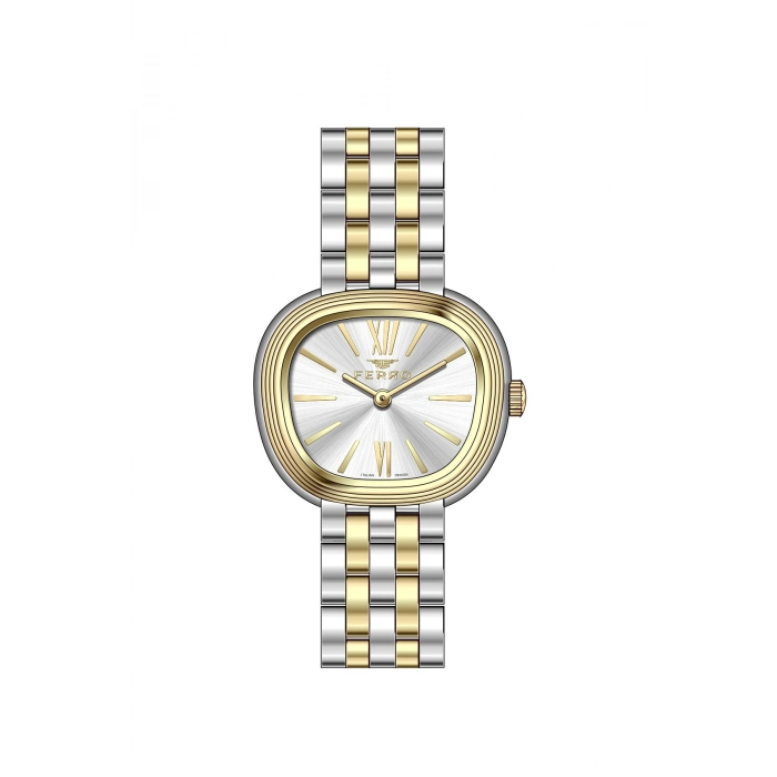 Ferro Sarı ve Gümüş Çelik Kordon Kadın Kol Saati FL43036A-D 3ATM Su Geçirmez 2 Yıl Garantili