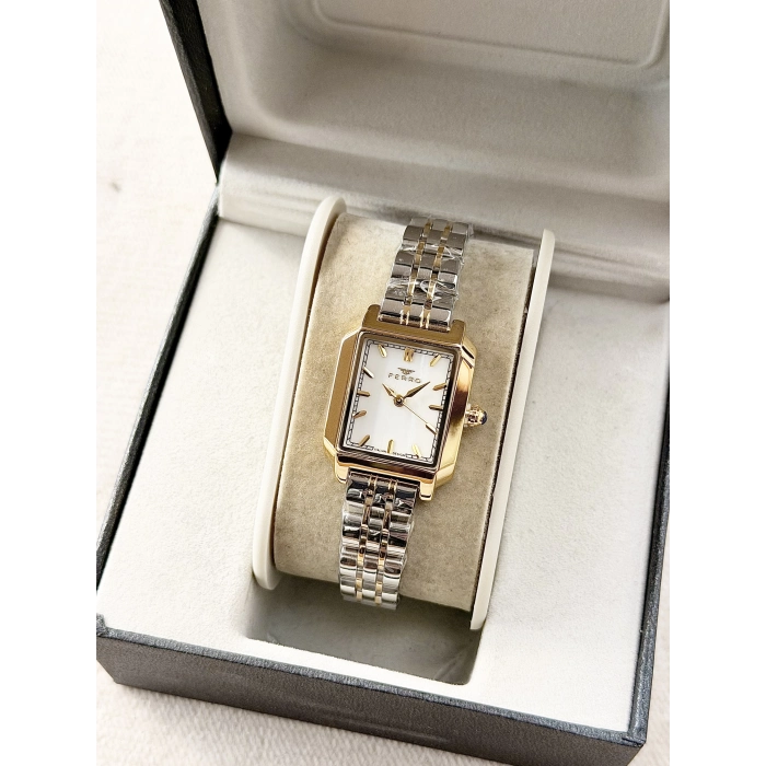 Ferro Sarı ve Gümüş Çelik Kordon Kadın Kol Saati FM88282A-D 2 Yıl Garantili 3 ATM Su Geçirmez