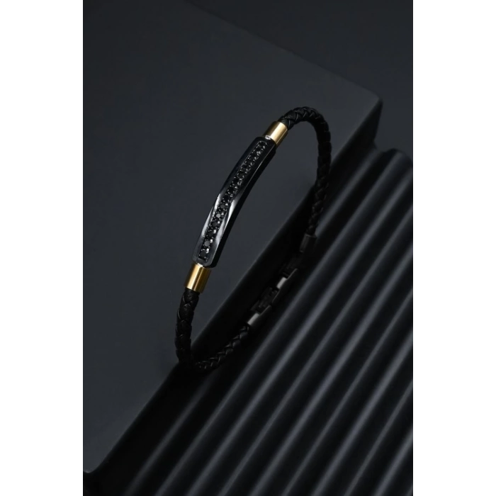 Ferro Sarı ve Siyah Çelik Erkek Takı FRJ10040-R