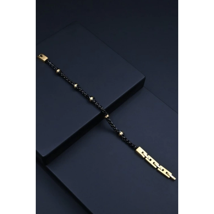 Ferro Sarı ve Siyah Çelik Erkek Takı FRJ10041-R