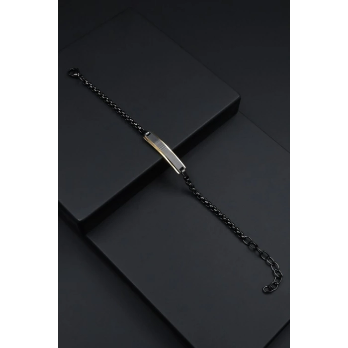 Ferro Sarı ve Siyah Çelik Erkek Takı FRJ10043-R