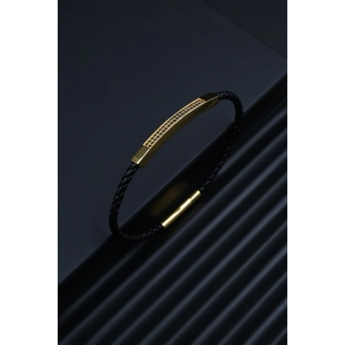 Ferro Sarı ve Siyah Çelik Erkek Takı FRJ10090-B