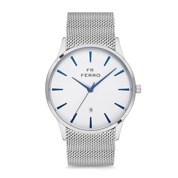 Ferro Silver Stainless Steel Mesh Band Man Watch F1975C-A