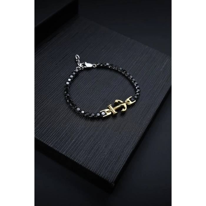 Ferro Black Steel Mens Bracelet FRJ10001A-R