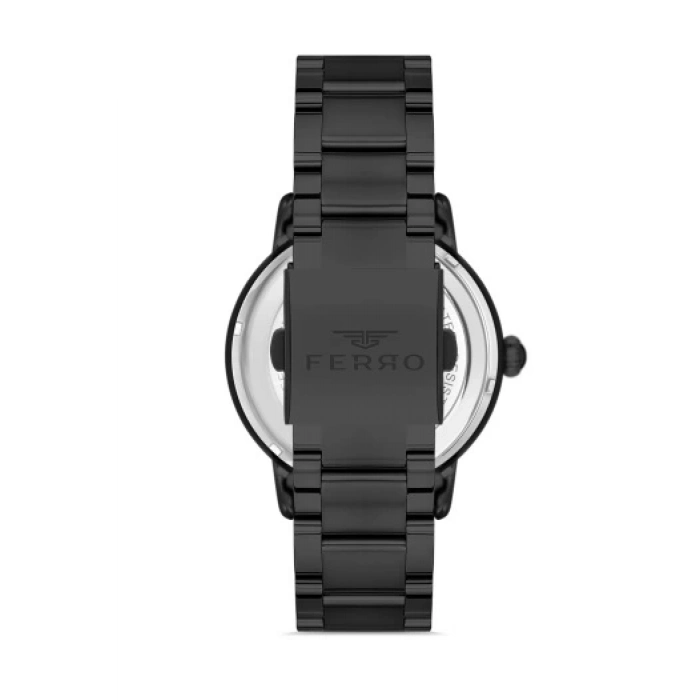 Ferro Black Steel Strap Mens Wristwatch F31399A-G