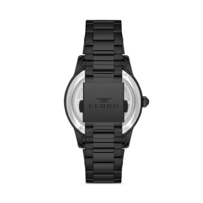 Ferro Siyah Çelik Kordon Erkek Kol Saati F31445A-G 3ATM Su Geçirmez 2 Yıl Garantili HediyePaketli