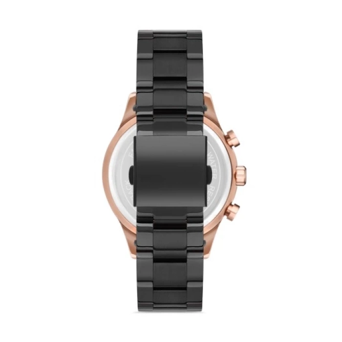 Ferro Siyah Çelik Kordon Erkek Kol Saati FM11180A-R Fonksiyonları Aktif 3ATM SuGeçirmez HediyePaket