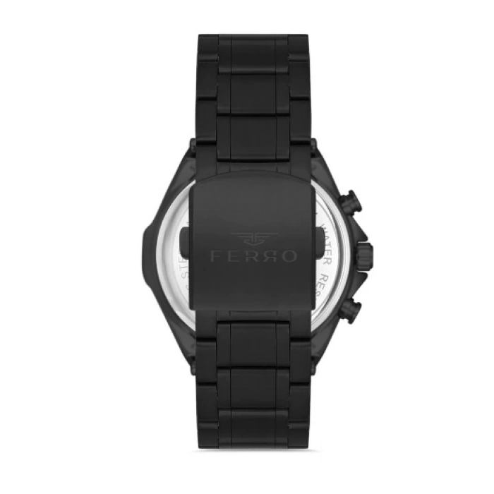 Ferro Siyah Çelik Kordon Erkek Kol Saati FM11305A-G Fonksiyonları Aktif 3ATM Su Geçirmez HediyePaket