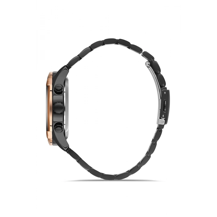 Ferro Siyah Çelik Kordon Erkek Kol Saati FM11388A-R2 Fonksiyonları Aktif 3ATM Su Geçirmez