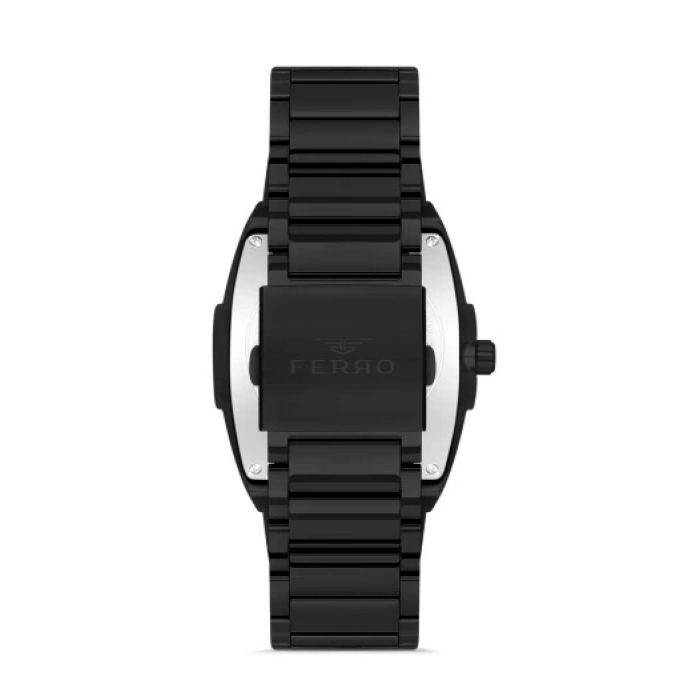 Ferro Black Steel Strap Mens Wristwatch FM11437A-G