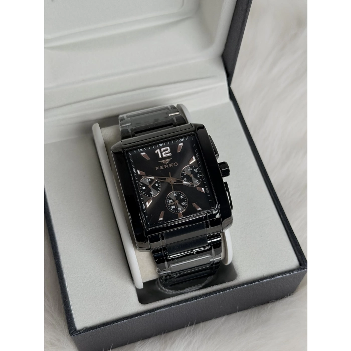 Ferro Siyah Çelik Kordon Erkek Kol Saati FM11465AWT-G Fonksiyonları Aktif 3ATM Su Geçirmez