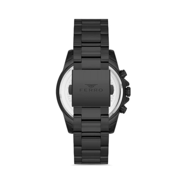 Ferro Siyah Çelik Kordon Erkek Kol Saati FM11468AWT-G Fonksiyonları Aktif 3ATM Su Geçirmez