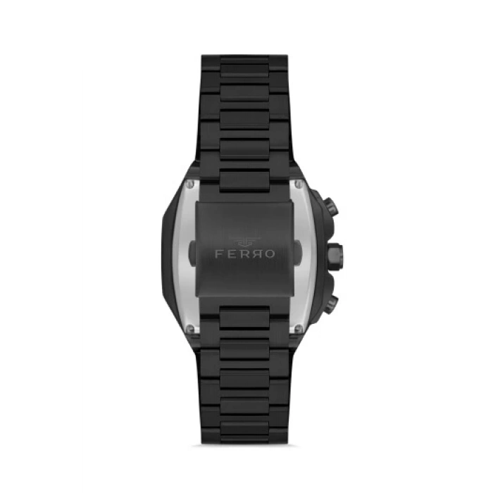 Ferro Siyah Çelik Kordon Erkek Kol Saati FM11485A-G Fonksiyonları Aktif 3ATM Su Geçirmez HediyePaket
