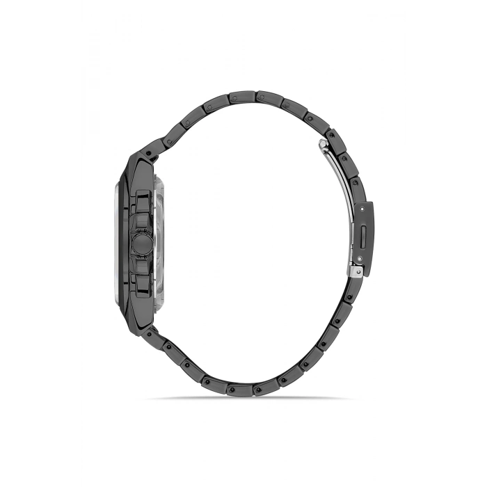 Ferro Siyah Çelik Kordon Erkek Kol Saati FM11505A-V Fonksiyonları Aktif 3ATM Su Geçirmez HediyePaket