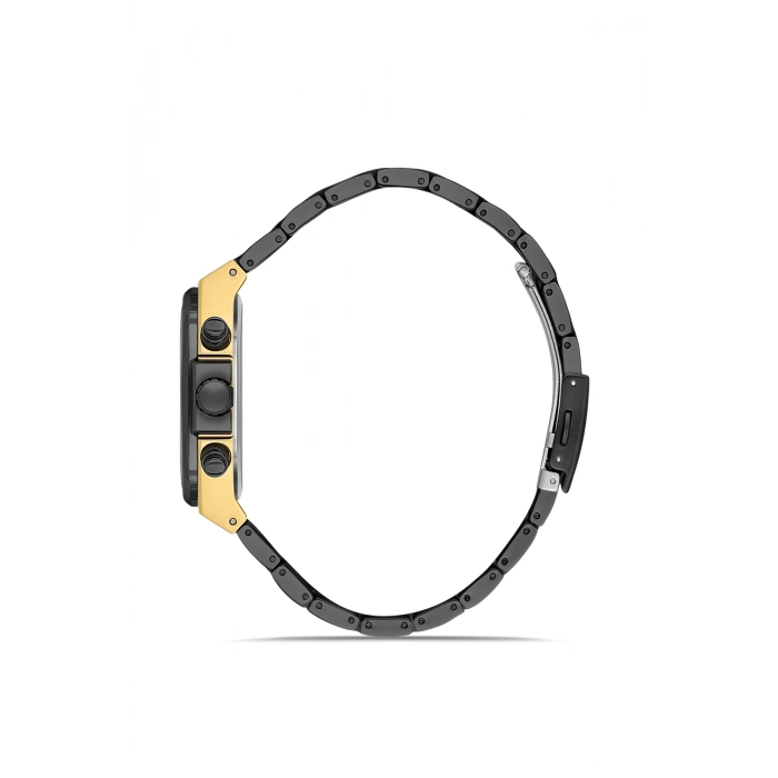 Ferro Siyah Çelik Kordon Erkek Kol Saati FM11555AWT-N2 Fonksiyonları Aktif 3 ATM Su Geçirmez