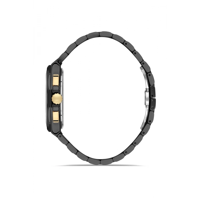 Ferro Siyah Çelik Kordon Erkek Kol Saati FM11650A-E3 Fonksiyonları Aktif 3 ATM Su Geçirmez