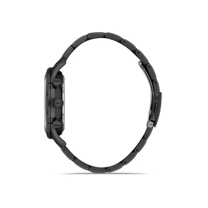 Ferro Siyah Çelik Kordon Erkek Kol Saati FM31039A-G Tüm Fonksiyonları Aktif 3 ATM Su Geçirmez