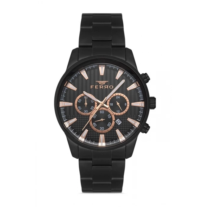 Ferro Siyah Çelik Kordon Erkek Kol Saati FM31233A-G