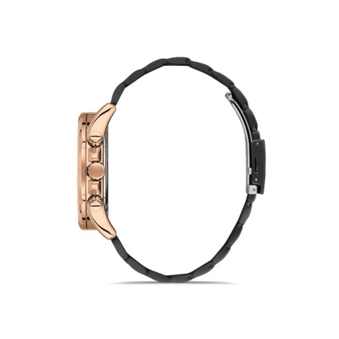 Ferro Siyah Çelik Kordon Erkek Kol Saati FM31291A-R Tüm Fonksiyonları Aktif 3 ATM Su Geçirmez