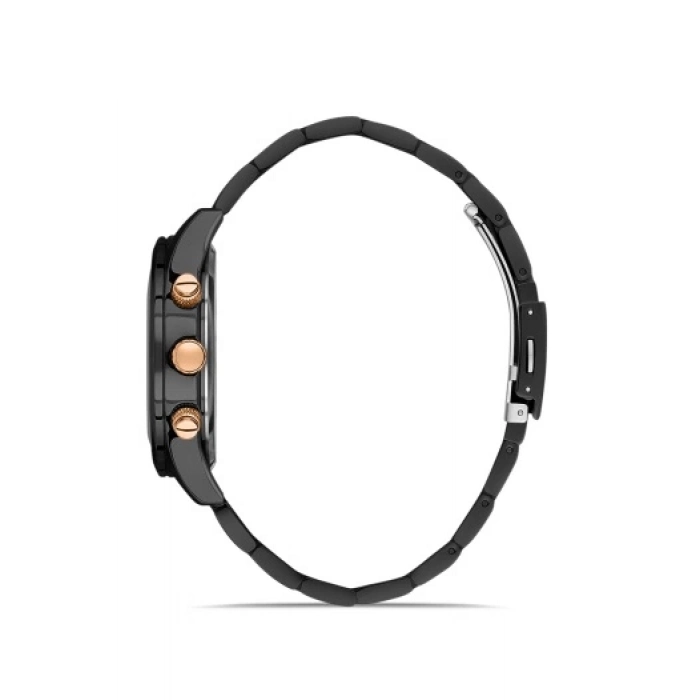 Ferro Siyah Çelik Kordon Erkek Kol Saati FM31320A-G Tüm Fonksiyonları Aktif 3 ATM Su Geçirmez