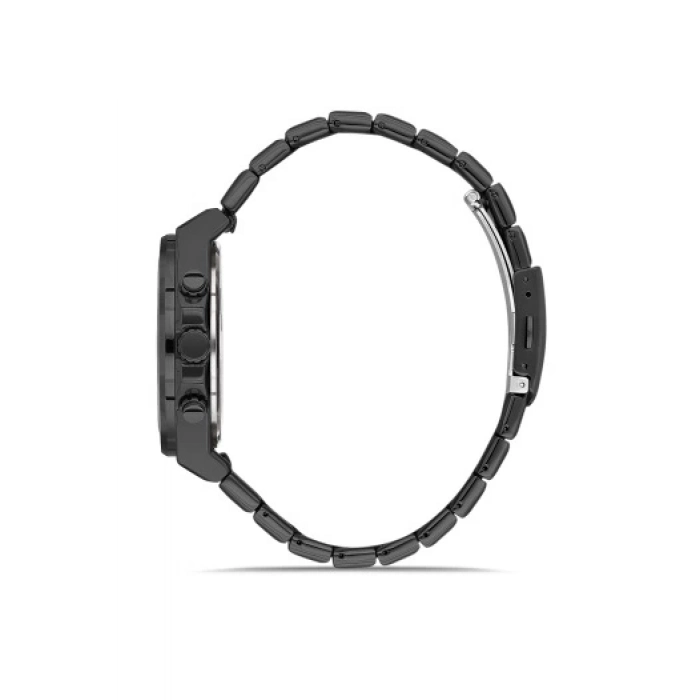 Ferro Siyah Çelik Kordon Erkek Kol Saati FM31356A-G Tüm Fonksiyonları Aktif 3 ATM Su Geçirmez