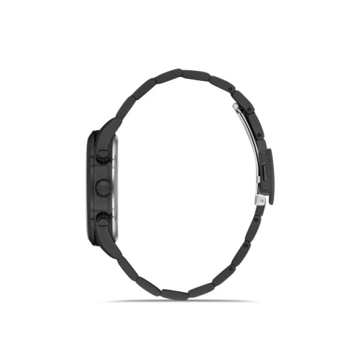 Ferro Siyah Çelik Kordon Erkek Kol Saati FM31371A-G Tüm Fonksiyonlar Aktif 3 ATM Su Geçirmez