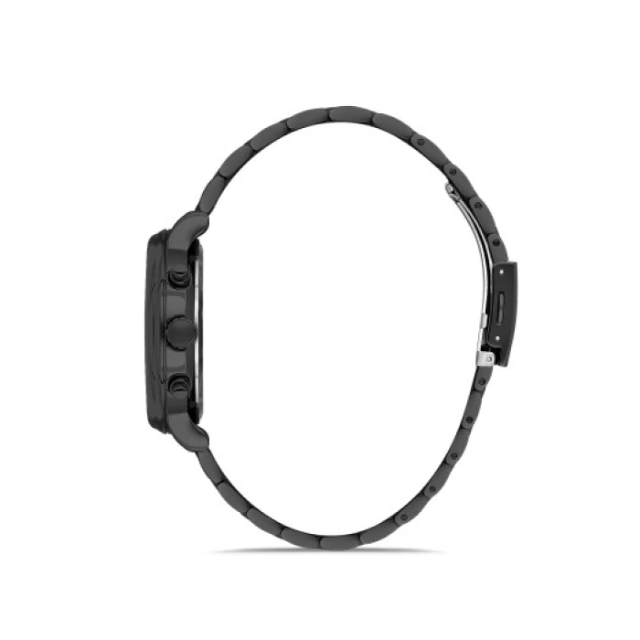 Ferro Siyah Çelik Kordon Erkek Kol Saati FM31372A-G Tüm Fonksiyonlar Aktif 3 ATM Su Geçirmez